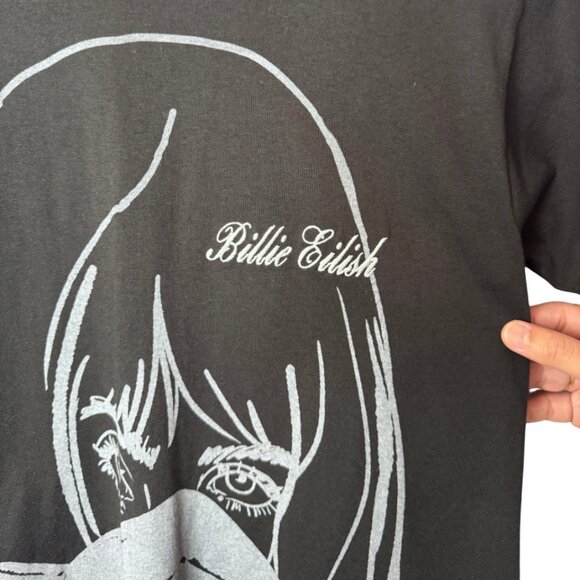Billie Eilish black "Happier Than Ever" embroidered t-shirt size S - Picture 4 of 6